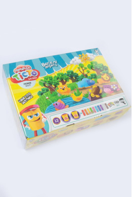 Тісто для ліпки, 12 кольорів, 300 г, стеки та формочки, Danko Toys